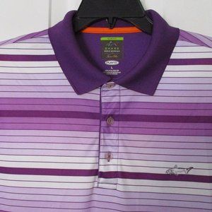 Greg Norman Shark for Tasso Elba Mens S/S Purple Golf Polo Shirt - Large Slim